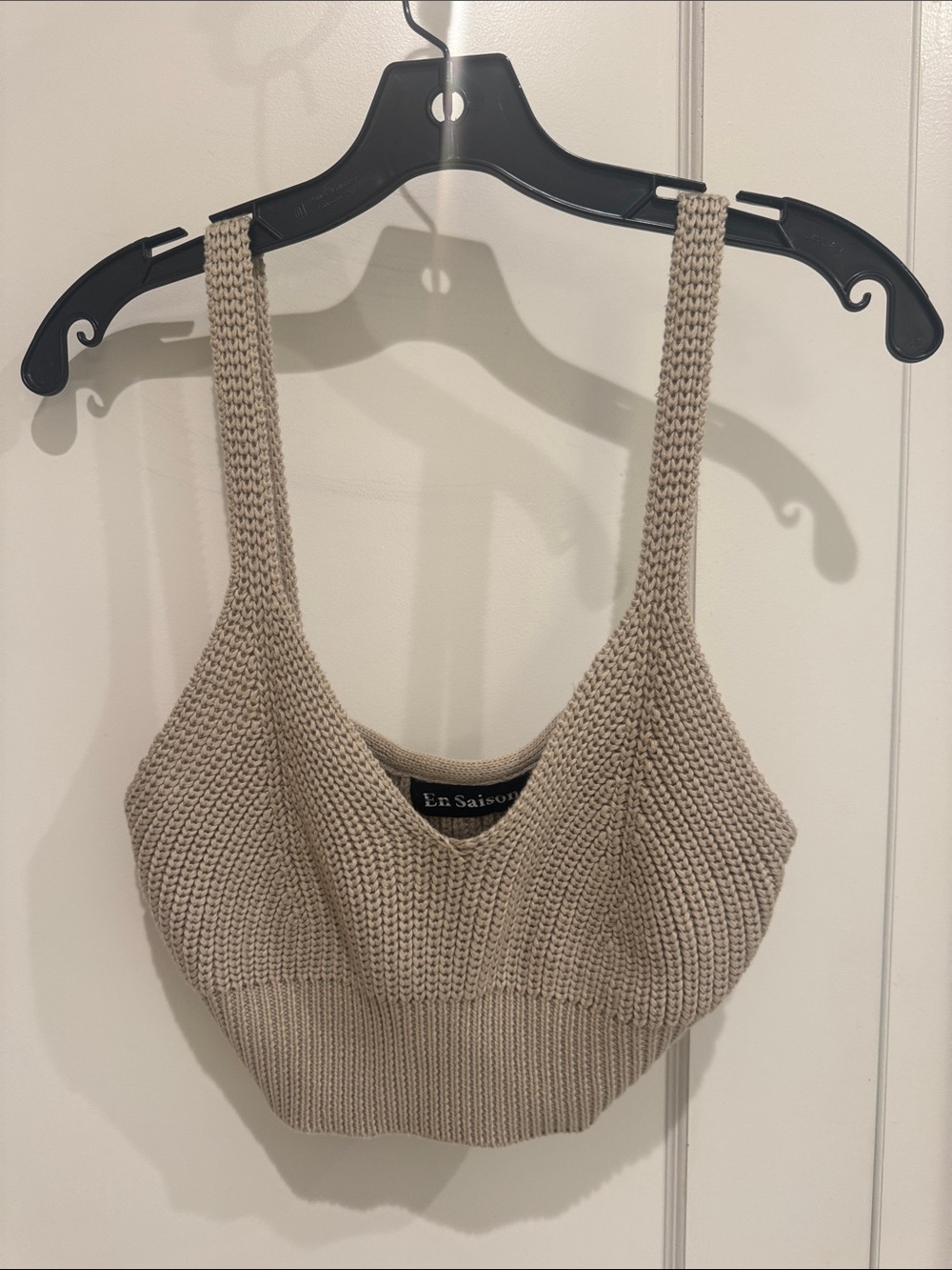 En Saison Knit Bralette in Taupe size small